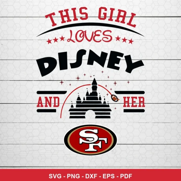 modern minimalistic with sports and Disney theme 49ers player SVG expressing affection/pride for Cricut and Silhouette