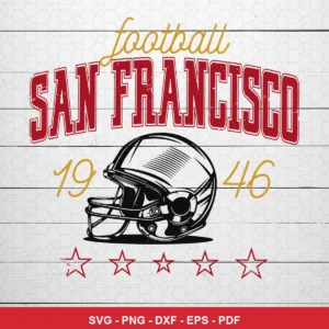 vintage, minimalist, classic football theme vintage 49ers SVG expressing nostalgia, pride for Cricut and Silhouette