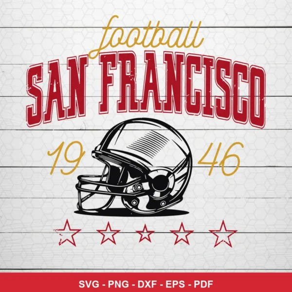 vintage, minimalist, classic football theme vintage 49ers SVG expressing nostalgia, pride for Cricut and Silhouette