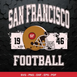 vintage, minimalist, classic football helmet illustration vintage 49ers SVG for Cricut and Silhouette