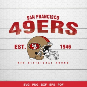vintage, clean, minimalist vintage 49ers SVG expressing nostalgia and team pride for Cricut and Silhouette