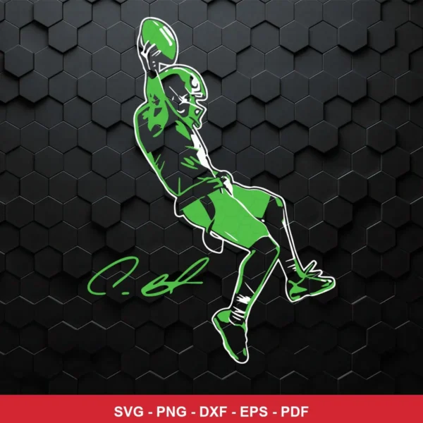 modern, stylized silhouette with neon green and black contrast Seahawks SVG for Cricut and Silhouette