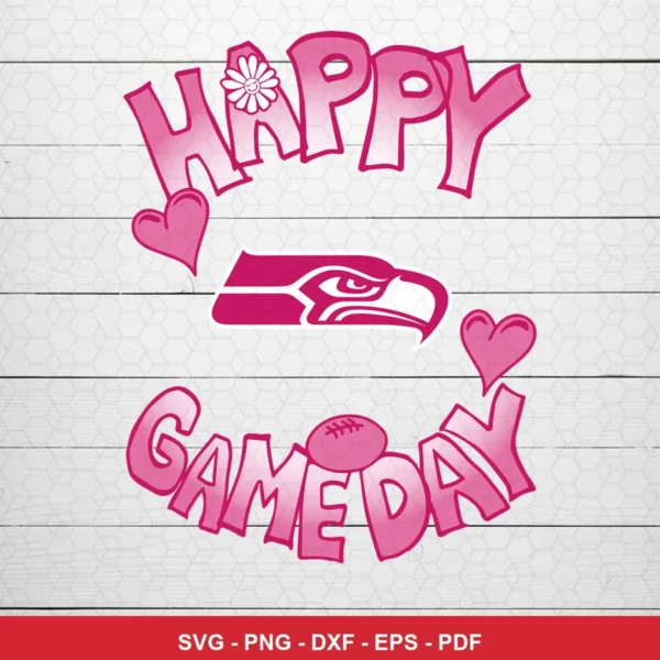 simple, modern, and cute cartoon style with playful typography Seahawks SVG for Cricut and Silhouette