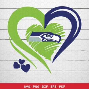 modern, minimalist, and clean with a stylized heart shape incorporating team colors and logo Seahawks logo SVG