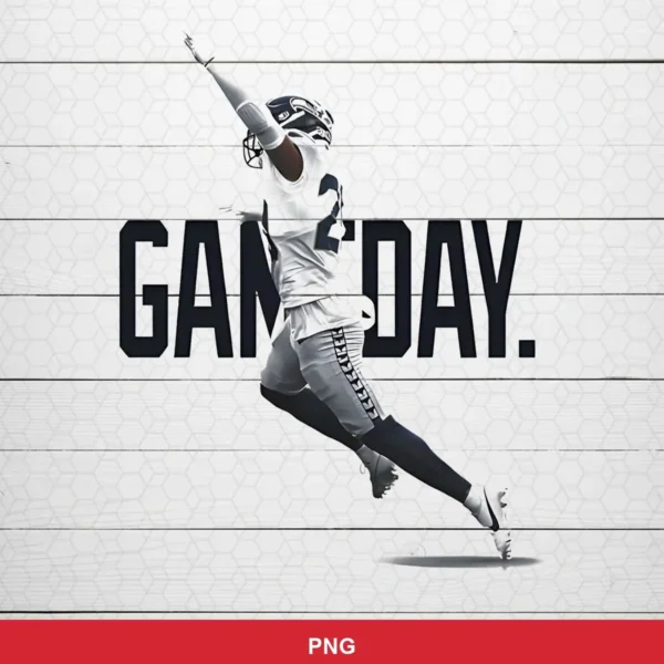 modern, realistic sports photography style with minimalistic background Seahawks player SVG for Cricut and Silhouette