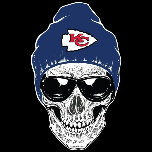 bold and edgy with a vintage twist Chiefs skull SVG design showing excitement and pride for Cricut and Silhouette cutting machines