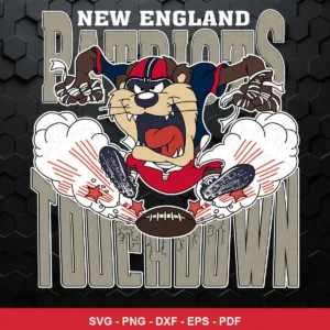cartoon, bold, modern sports mascot style Patriots mascot SVG expressing excitement and team pride for Cricut and Silhouette