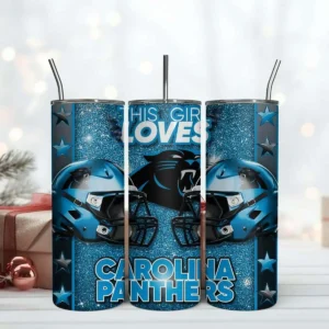 This Girl Love Panthers 20oz Tumbler Wrap Design PNG