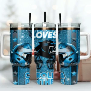 This Girl Love Panthers 40oz Tumbler Wrap Design PNG
