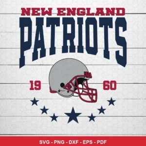 vintage classic with a clean, minimalist illustration of a 1960 NFL helmet vintage Patriots SVG for Cricut and Silhouette