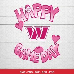cartoon, playful, floral-themed Nfl SVG expressing positive, celebratory for Cricut and Silhouette