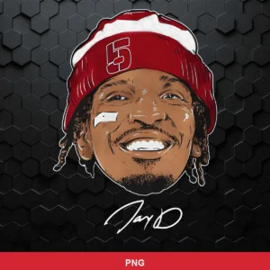 modern digital portrait with cartoon-like vector elements Nfl player SVG for Cricut and Silhouette