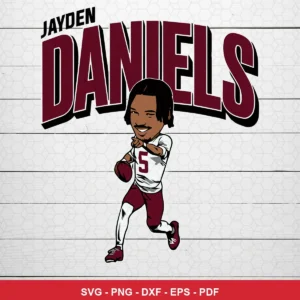 modern cartoon caricature Nfl player SVG expressing celebration/pride for Cricut and Silhouette