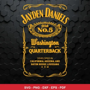 vintage whiskey label style with ornate borders and classic typography Nfl player SVG for Cricut and Silhouette