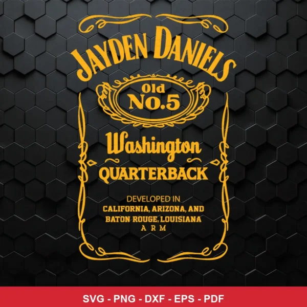 vintage whiskey label style with ornate borders and classic typography Nfl player SVG for Cricut and Silhouette