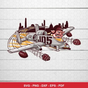 cartoon, modern sports mascot style with dynamic action lines Nfl SVG for Cricut and Silhouette