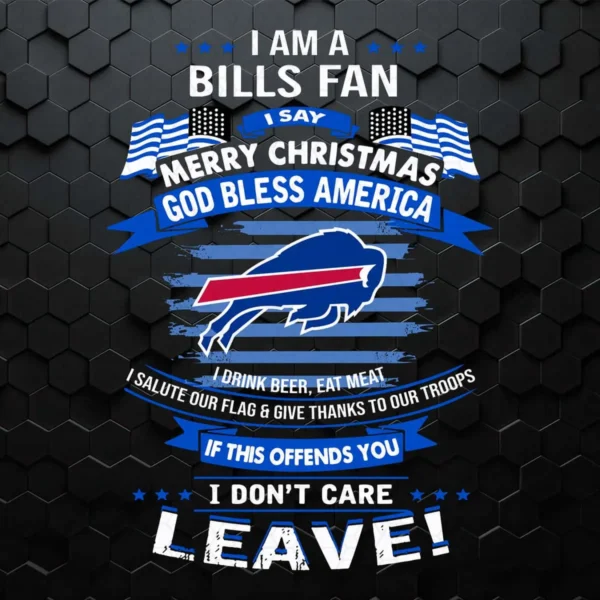 A Buffalo Bills Fan Merry Christmas God Bless America SVG