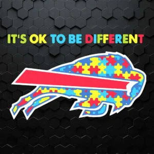 Autism Awareness It's Ok To Be Different Buffalo Bills SVG