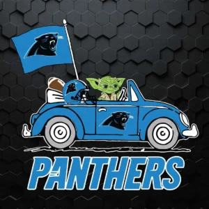 Baby Yoda Car Fans Carolina Panthers SVG Cricut File