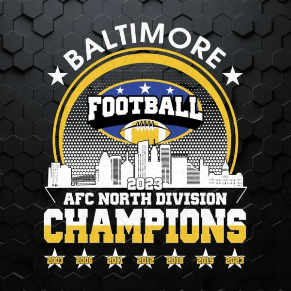 Baltimore Ravens 2023 Afc North Champions SVG