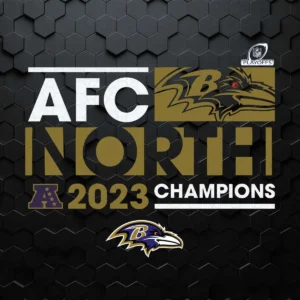 Baltimore Ravens 2023 Afc North Division Champions SVG