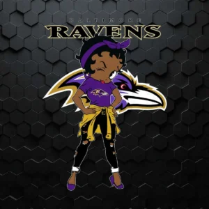 Baltimore Ravens Betty Boop Fan Girl SVG Cricut File