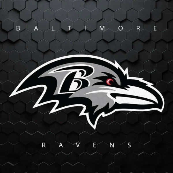 Baltimore Ravens Black and White Logo SVG