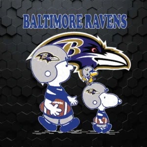 Baltimore Ravens Charlie Brown And Snoopy SVG