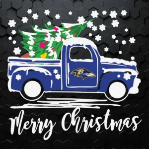Baltimore Ravens Christmas Truck SVG Clipart for Cricut and Silhouette