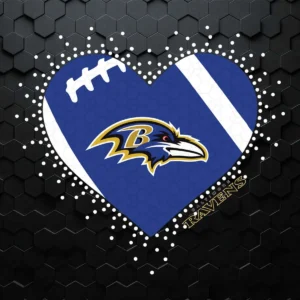 Baltimore Ravens Heart Love Football SVG
