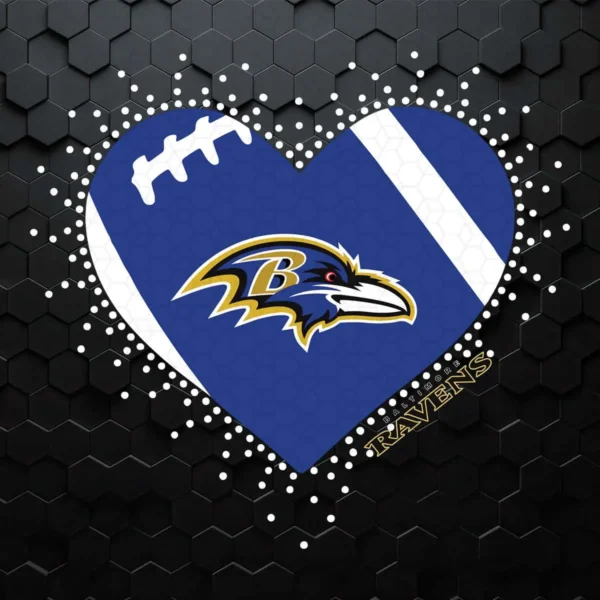 Baltimore Ravens Heart Love Football SVG