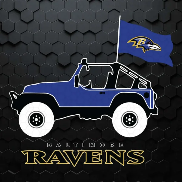 Baltimore Ravens Jeep Flag SVG Background Transparent Digital File