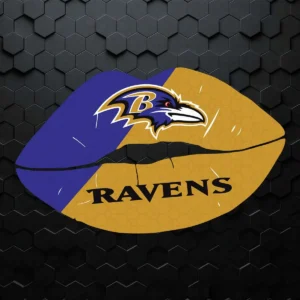 Baltimore Ravens Logo on Sexy Lips SVG Clipart