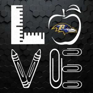 Baltimore Ravens Love For Teaching SVG Teacher's Day