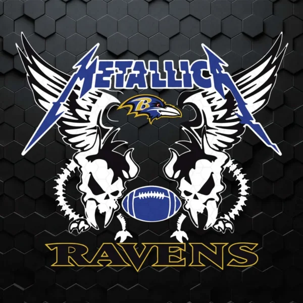 Baltimore Ravens Metallica Heavy Metal Band Football SVG