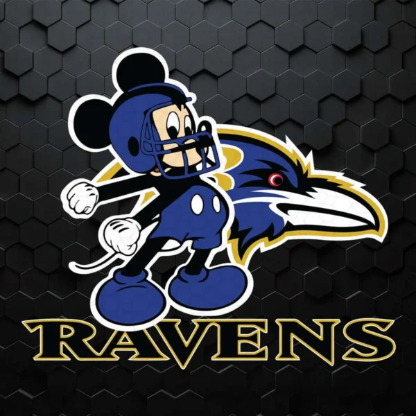 Baltimore Ravens Mickey Mouse Football SVG