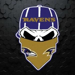 Baltimore Ravens Skull SVG Background Transparent