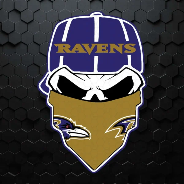 Baltimore Ravens Skull SVG Background Transparent
