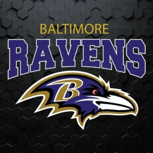 Baltimore Ravens Team Text with Bird Head Logo SVG