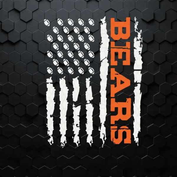 Bears American Flag Football NFL Super Bowl SVG