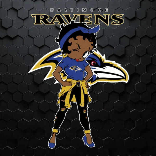 Betty Boop Baltimore Ravens SVG Cricut Digital Download