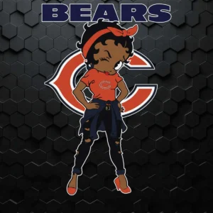 Betty Boop Love Football Chicago Bears NFL SVG Digital Download