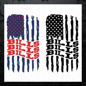 Buffalo Bills American Flag Football SVG PNG Dxf Eps Cut Files