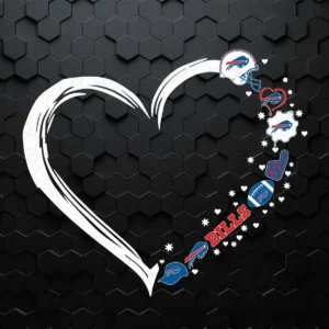 Buffalo Bills Heart SVG PNG Dxf Eps Transparent Background