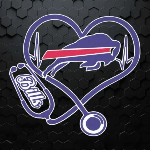 Buffalo Bills Heart Stethoscope Sport Lovers SVG Cutting File
