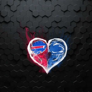 Buffalo Bills Nfl And Penn State Nittany Lions Heart Fire PNG