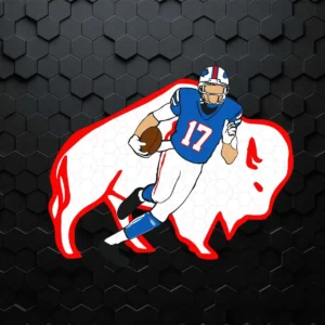 Buffalo Bills Players 17 Josh Allen Rugby Ball SVG