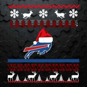 Buffalo Bills Santa Hat Merry Christmas SVG Cutting File