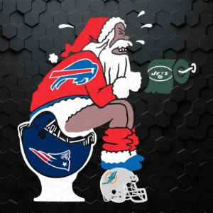 Buffalo Bills Santa New England Patriots Toilet Miami Dolphins SVG