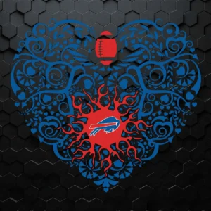 Buffalo Bills heart SVG Silhouette Digital Download